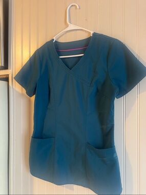 Teal V-Neck Willow Tree Scrub Top